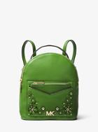 Michael Michael Kors Jessa Small Floral Embellished Pebbled Leather Convertible Backpack