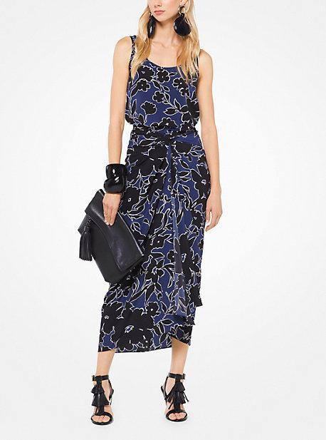 Michael Kors Collection Floral Crepe De Chine Tank