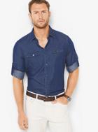 Michael Kors Mens Tailored/classic-fit Denim Shirt