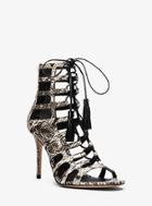 Michael Kors Collection Bardot Snakeskin Stiletto Sandal