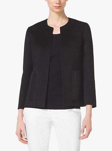 Michael Kors Collection Leather-pocket Cashgora-melton Jacket