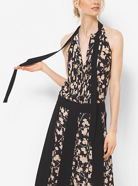 Michael Kors Collection Floral Pleated Silk-georgette Blouse
