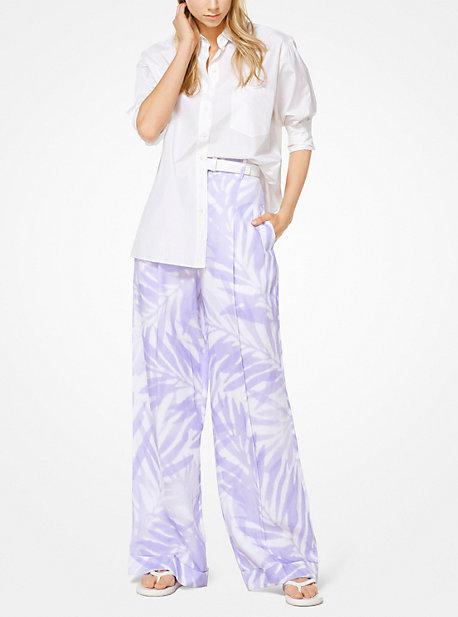 Michael Kors Collection Palm Linen Trousers