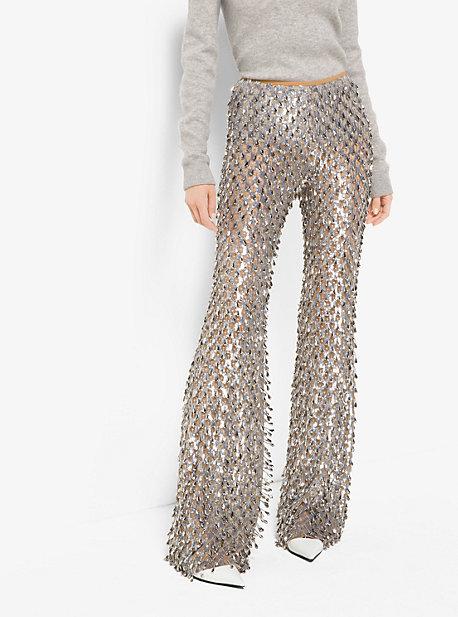 Michael Kors Collection Metallic-embroidered Stretch-tulle Trousers