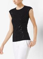 Michael Kors Collection Sequined Cap-sleeve Pullover