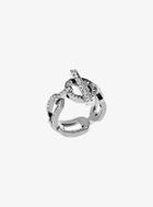Michael Kors Pave Silver-tone Chain-link Ring