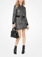 Michael Michael Kors Metallic Leopard Jacquard Bomber Jacket
