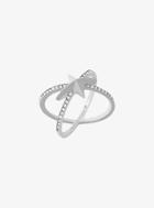 Michael Kors Pave Silver-tone Celestial Crossover Ring
