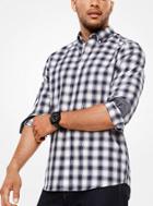 Michael Kors Mens Tailored/classic-fit Check Cotton-blend Shirt