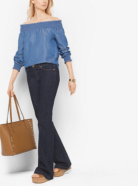 Michael Michael Kors Chambray Off-the-shoulder Top