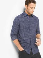 Michael Kors Mens Tailored-fit Check Cotton Shirt