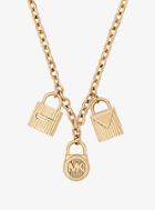 Michael Kors Gold-tone Padlock Charm Necklace