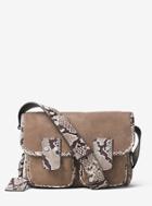 Michael Michael Kors Hewitt Large Embossed-leather And Suede Crossbody