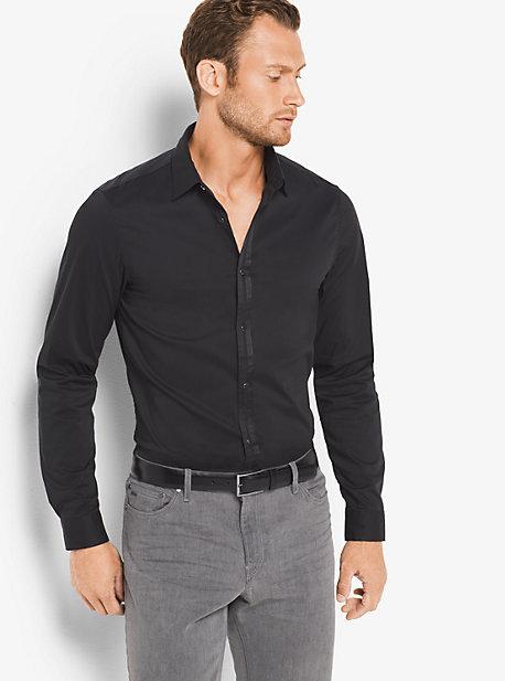 Michael Kors Mens Slim-fit Grosgrain Trim Shirt