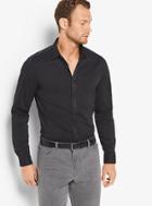 Michael Kors Mens Slim-fit Grosgrain Trim Shirt