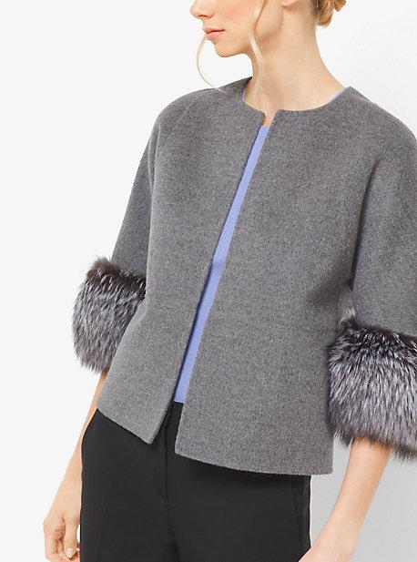 Michael Kors Collection Fox Fur-cuffed Cashgora Jacket
