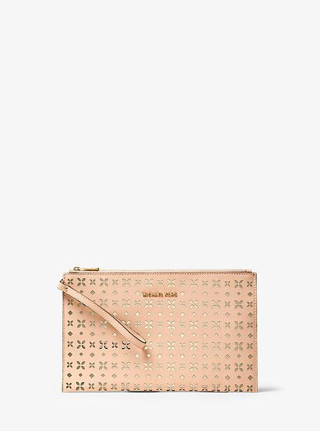 Michael Michael Kors Jet Set Travel Extra-large Perforated-leather Clutch