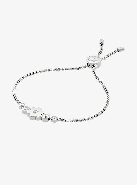 Michael Kors Pave Silver-tone Floral Slider Bracelet