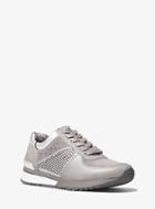 Michael Michael Kors Allie Metallic-trim Leather Sneaker
