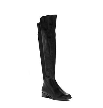 Michael Kors Bromley Leather Over The Knee Boot In Black