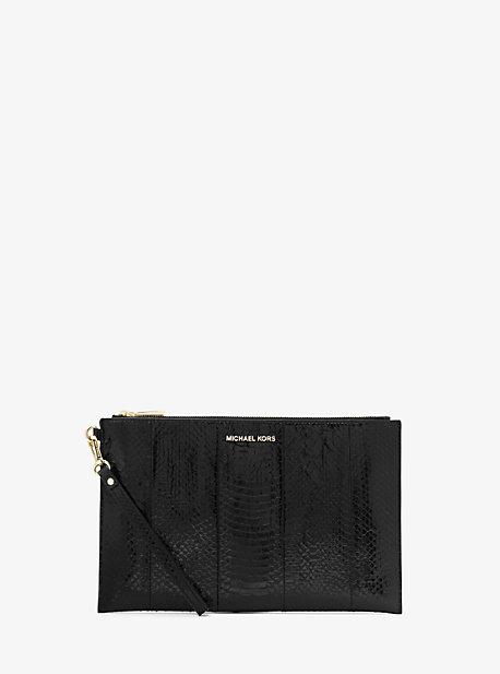 Michael Michael Kors Jet Set Extra-large Snakeskin Clutch