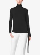 Michael Kors Collection Belted Wool Turtleneck