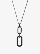 Michael Kors Pave Black-tone Link Pendant Necklace
