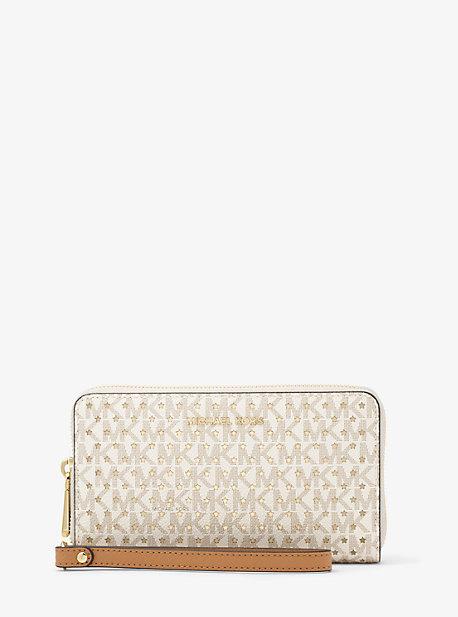 Michael Michael Kors Jet Set Perforated Logo Smartphone Wristlet