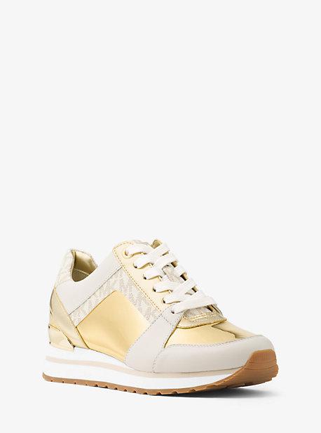 Michael Michael Kors Billie Metallic And Logo Sneaker