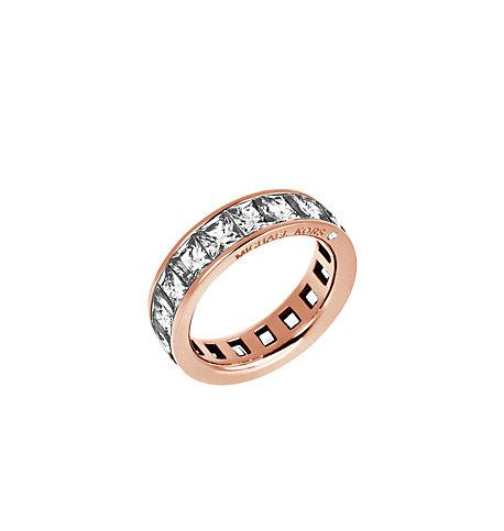 Michael Kors Baguette Crystal Rose Gold-tone Ring