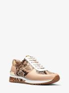 Michael Michael Kors Allie Snake-embossed Leather Sneaker