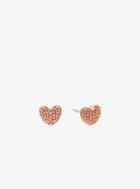 Michael Kors Pave Rose Gold-tone Heart Stud Earrings