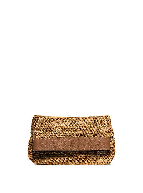 Michael Kors Collection Santorini Medium Raffia Clutch
