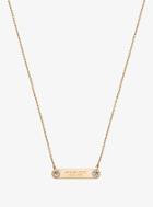 Michael Kors Pave Gold-tone Logo Plaque Necklace