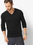 Michael Kors Mens Merino Wool V-neck Sweater