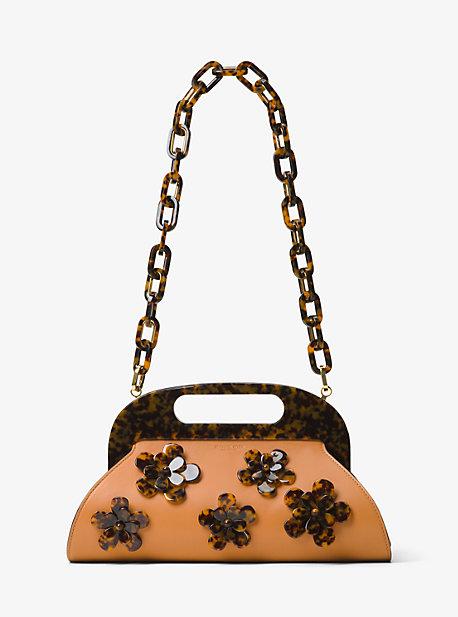 Michael Kors Collection Hadley Floral-embellished Leather Bermuda Bag