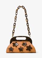 Michael Kors Collection Hadley Floral-embellished Leather Bermuda Bag