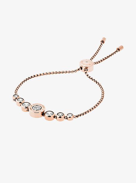 Michael Kors Cubic Zirconia Rose Gold-tone Slider Bracelet