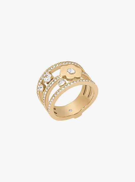 Michael Kors Pave Gold-tone Floral Ring