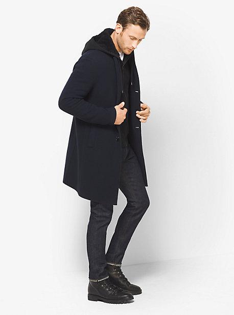 Michael Kors Mens Double-face Donegal Wool-blend Coat