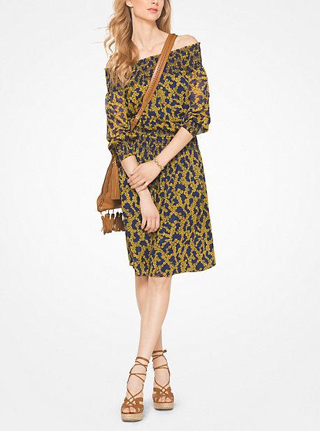 Michael Michael Kors Botanical Off-the-shoulder Dress