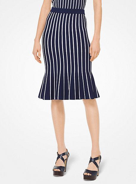 Michael Michael Kors Striped Stretch-viscose Trumpet Skirt