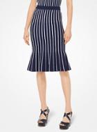 Michael Michael Kors Striped Stretch-viscose Trumpet Skirt