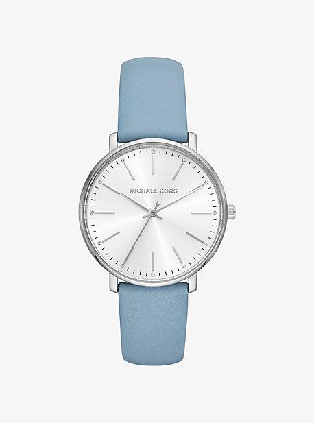 Michael Kors Pyper Silver-tone Leather Watch