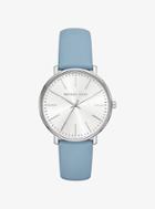 Michael Kors Pyper Silver-tone Leather Watch