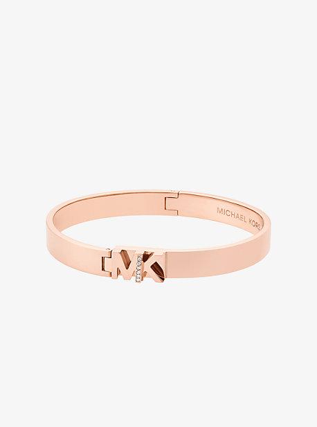 Michael Kors Pave Rose Gold-tone Logo Bangle