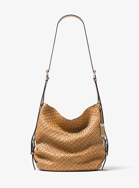 Michael Kors Collection Naomi Extra-large Woven Leather Shoulder Bag