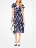 Michael Michael Kors Polka Dot Georgette Wrap Dress