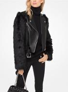 Michael Michael Kors Faux-fur And Leather Moto Jacket
