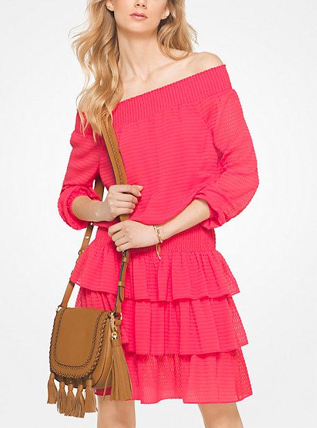 Michael Michael Kors Ruffled Chiffon Off-the-shoulder Dress